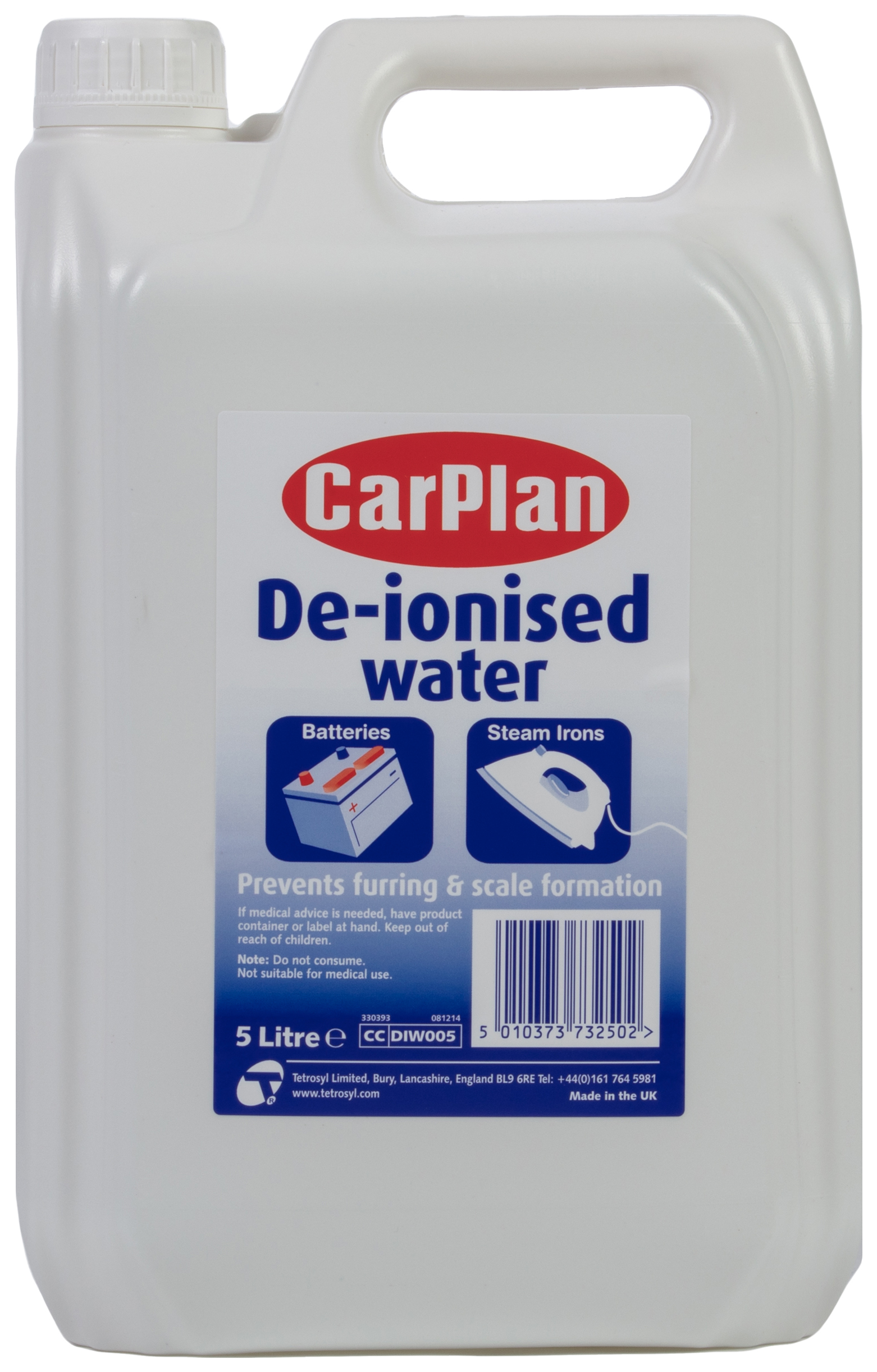 CarPlan DIW005 De-Ionised Water - 5L