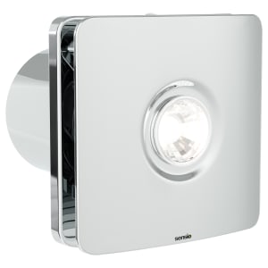 Sensio Remy Chrome Wall Ventilation Fan with Aquilo Ventilation Ducting Kit - 100mm