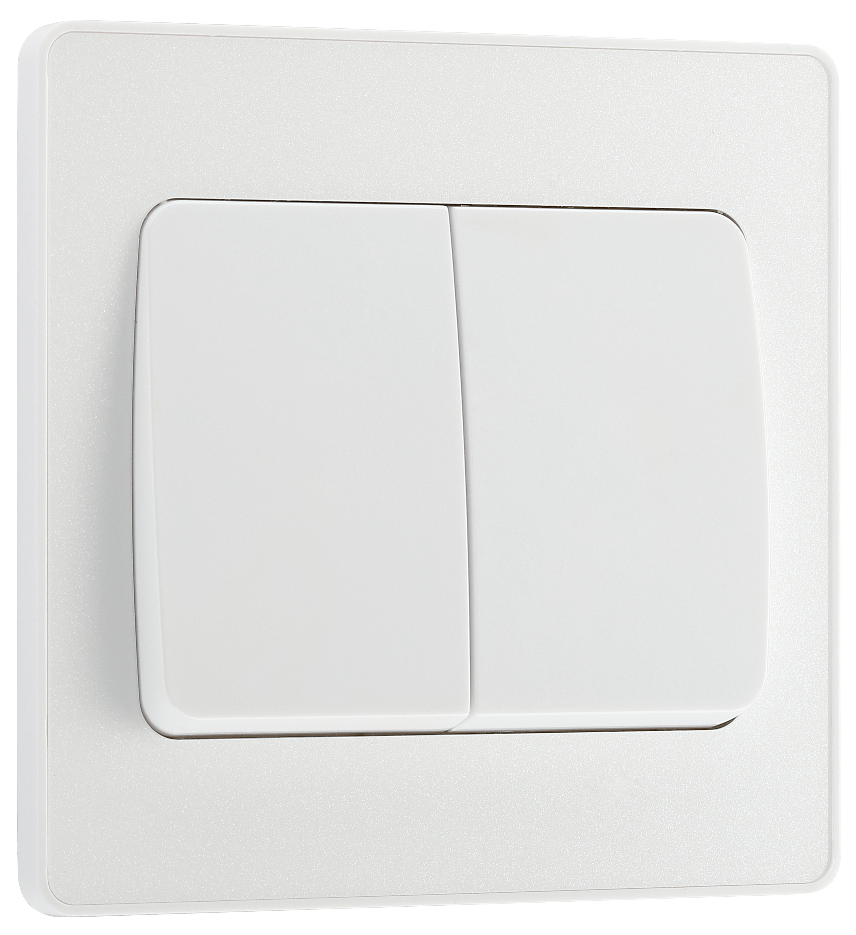 BG Evolve Pearlescent White 20A 16Ax Wide Rocker Double Light Switch - 2 Way