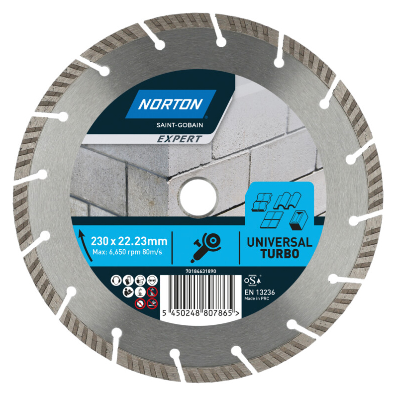 Norton Expert Universal Turbo Cutting Diamond Blade - 230 x 22.23mm