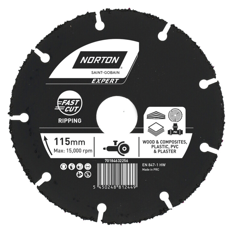 Norton Expert Multi Material Inc Wood Cutting - 115 x 22.23mm