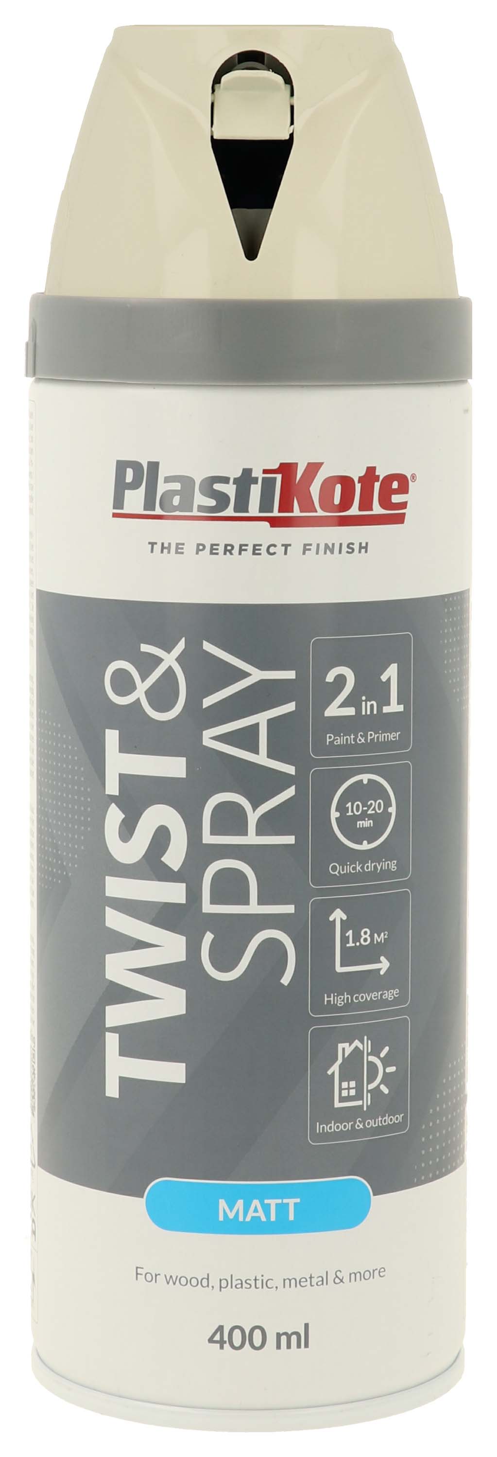 PlastiKote Twist & Spray 2 in 1 Spray Paint - Georgian Stone - 400ml
