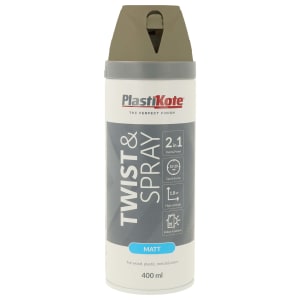 PlastiKote Twist & Spray 2 in 1 Spray Paint - Spanish Olive - 400ml