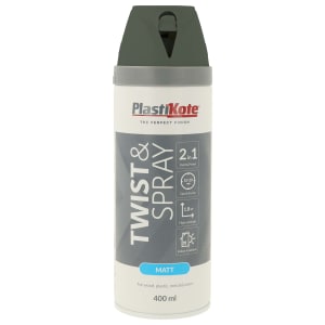 PlastiKote Twist & Spray 2 in 1 Spray Paint - Quartz Grey - 400ml