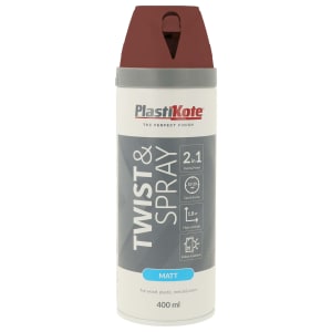 PlastiKote Twist & Spray 2 in 1 Spray Paint - Pantile Red - 400ml