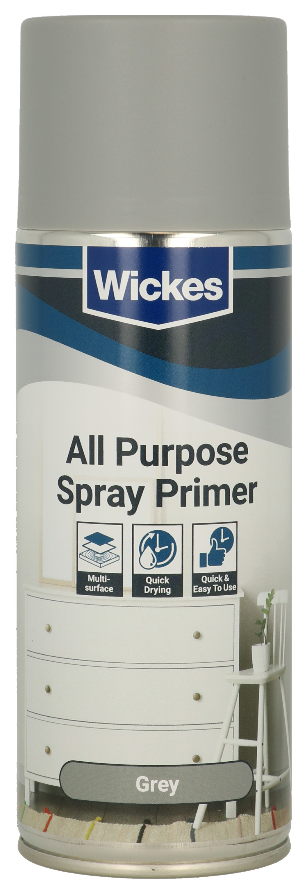 Wickes All Purpose Grey Primer Spray Paint - 400ml
