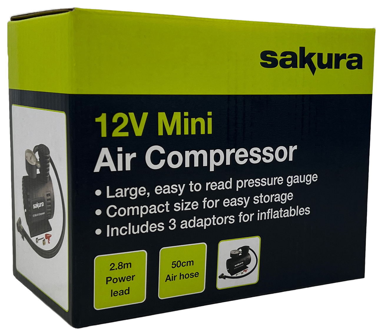 Sakura SS3602 Mini Air Compressor - 12V