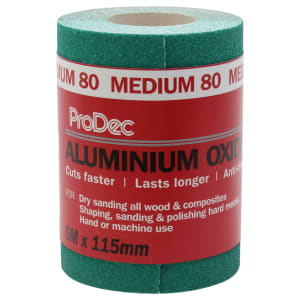 ProDec 80 Grit Aluminium Oxide Medium Sandpaper Roll - 5m