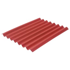 Onduline Easyline Intense Red Bitumen Corrugated Roof Sheet - 760 x 1000 x 2.6mm