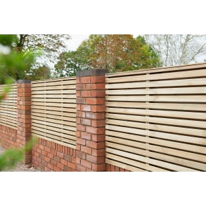 Forest Garden Contemporary Double Slatted Fence Panel - 1800 x 900mm - 6 x 3ft