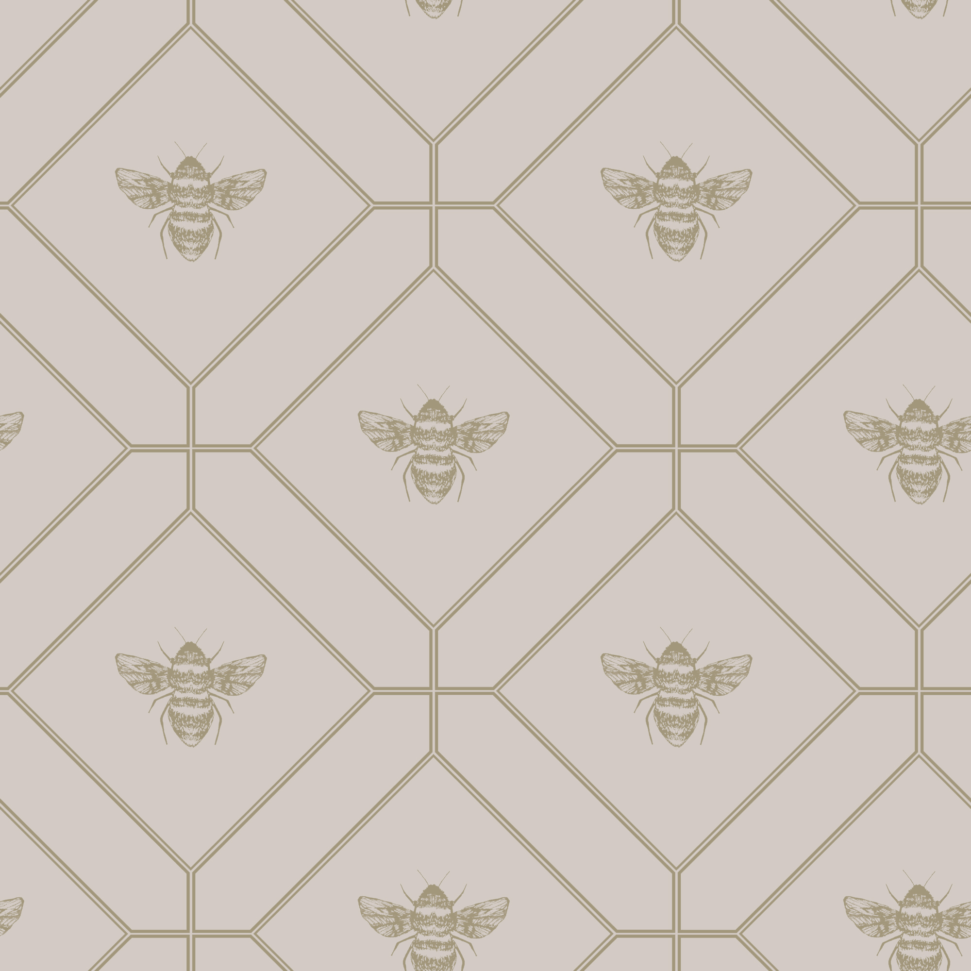Holden Decor Honeycomb Bee Pink Wallpaper - 10.05m x 53cm