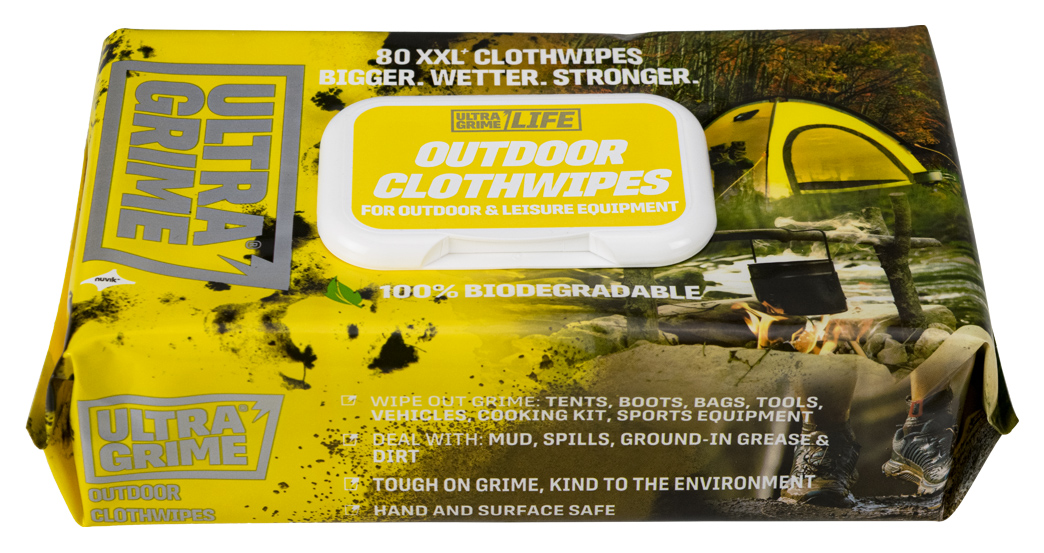 UltraGrime Life Outdoor XXL+ Clothwipes - Pack of 80