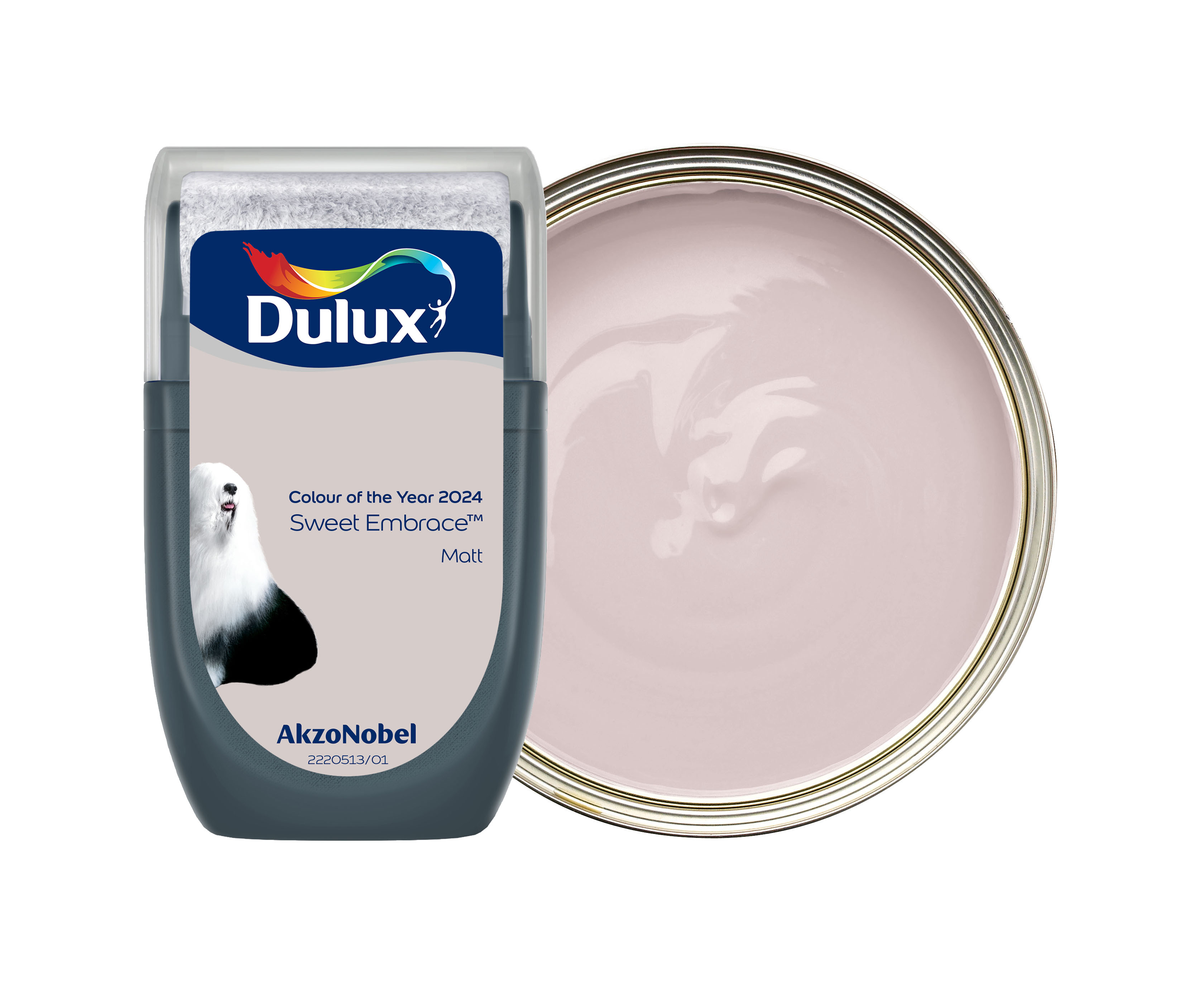 Dulux Colour of the Year 2024 Sweet Embrace Matt Emulsion Paint Tester Pot - 30ml