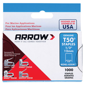Arrow T50M 508m Monel Staples 12mm (1/2in) - Pack of 1000