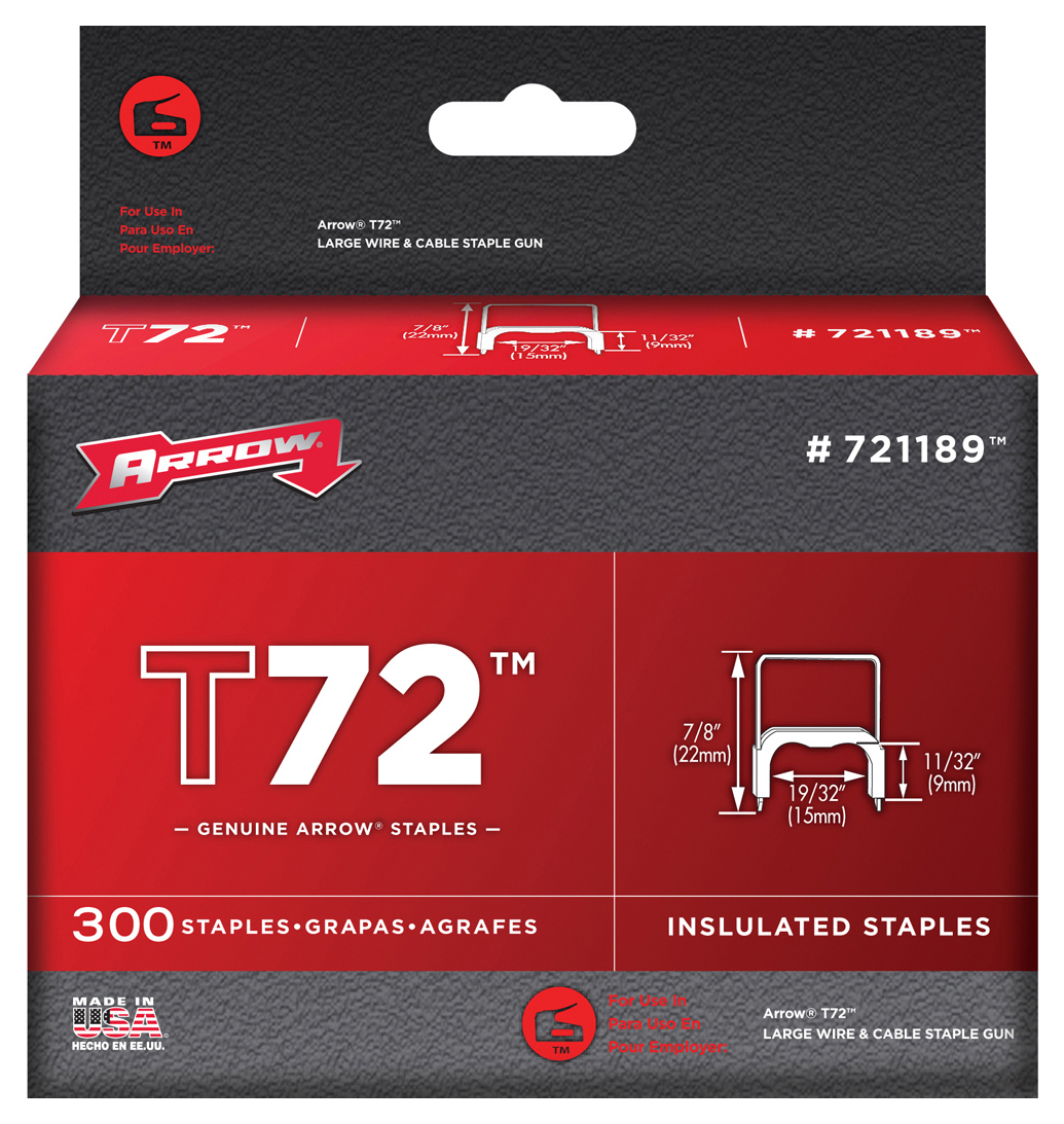 Arrow T72 Clear Insulated Staples 9 x 15mm - Pack of 300
