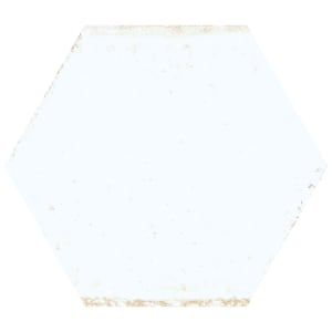 Wickes Boutique Wisteria Hexagon White Gloss Ceramic Wall Tile - Cut Sample