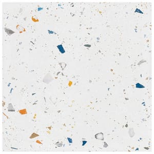 Wickes Boutique Terrazzo Speckle White Matt Porcelain Wall & Floor Tile - Cut Sample