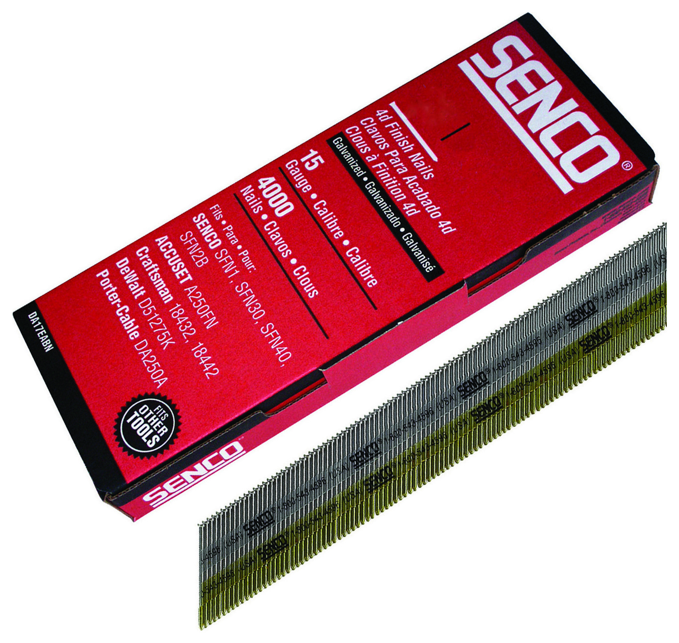 Senco DA21EAB 15-Gauge 50mm Smooth Galvanised Nails - Pack of 4000