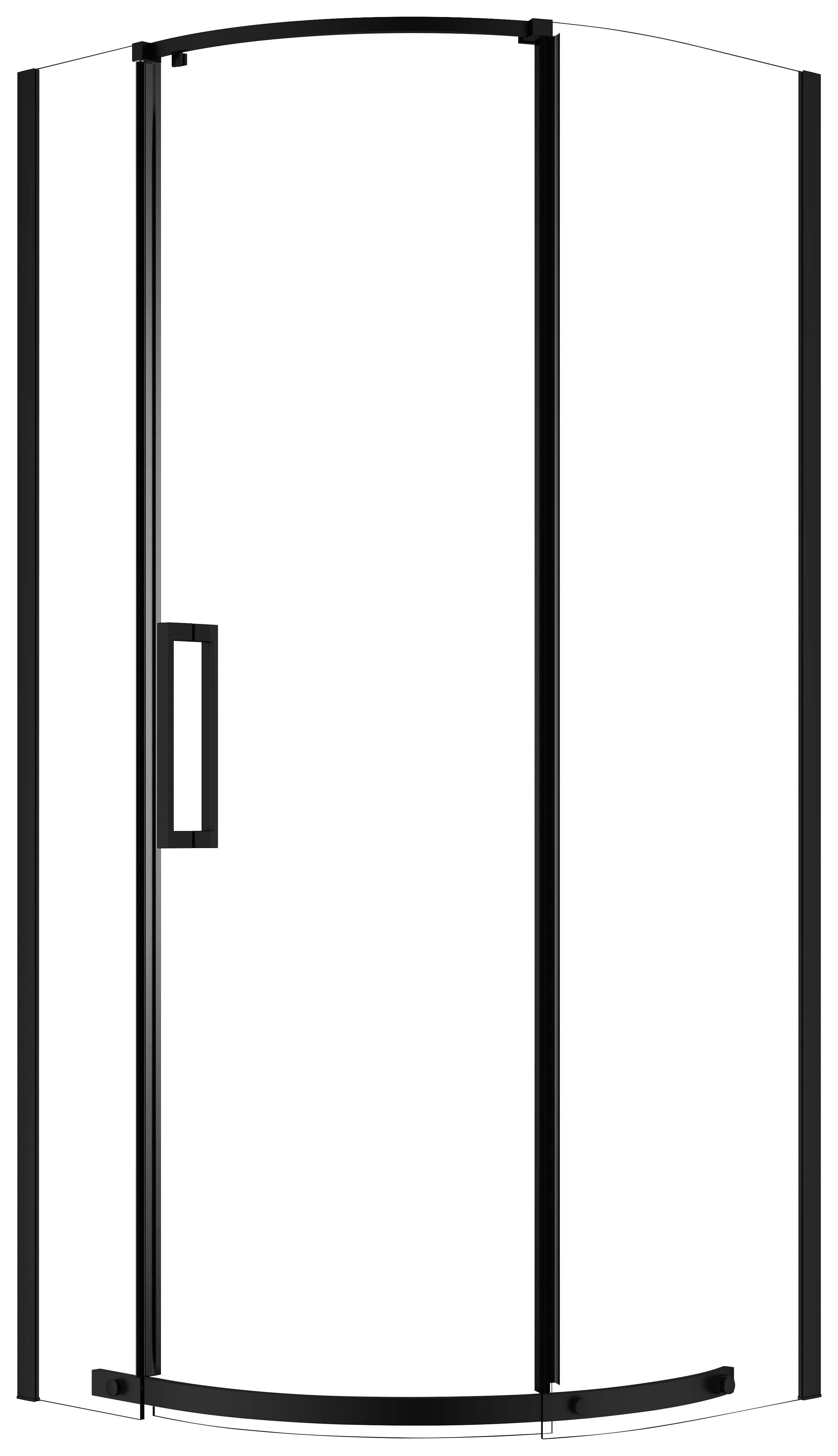 Nexa By Merlyn 8mm Black Frameless Quadrant Single Sliding Door Right Opening Shower Enclosure - 900 x 900mm