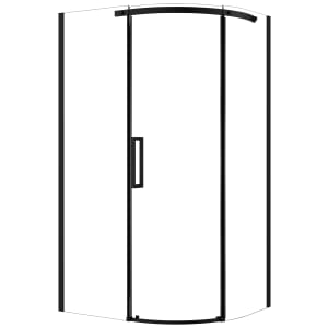 Nexa By Merlyn 8mm Black Frameless Offset Quadrant Single Sliding Door Right Opening Shower Enclosure - 1200 x 900mm