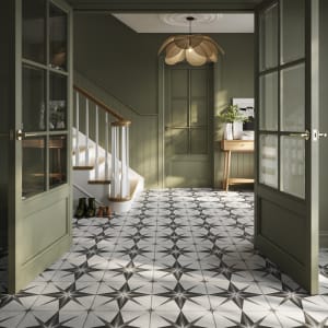 Wickes Greco Star Grey Matt Porcelain Wall & Floor Tile - 330 x 330mm