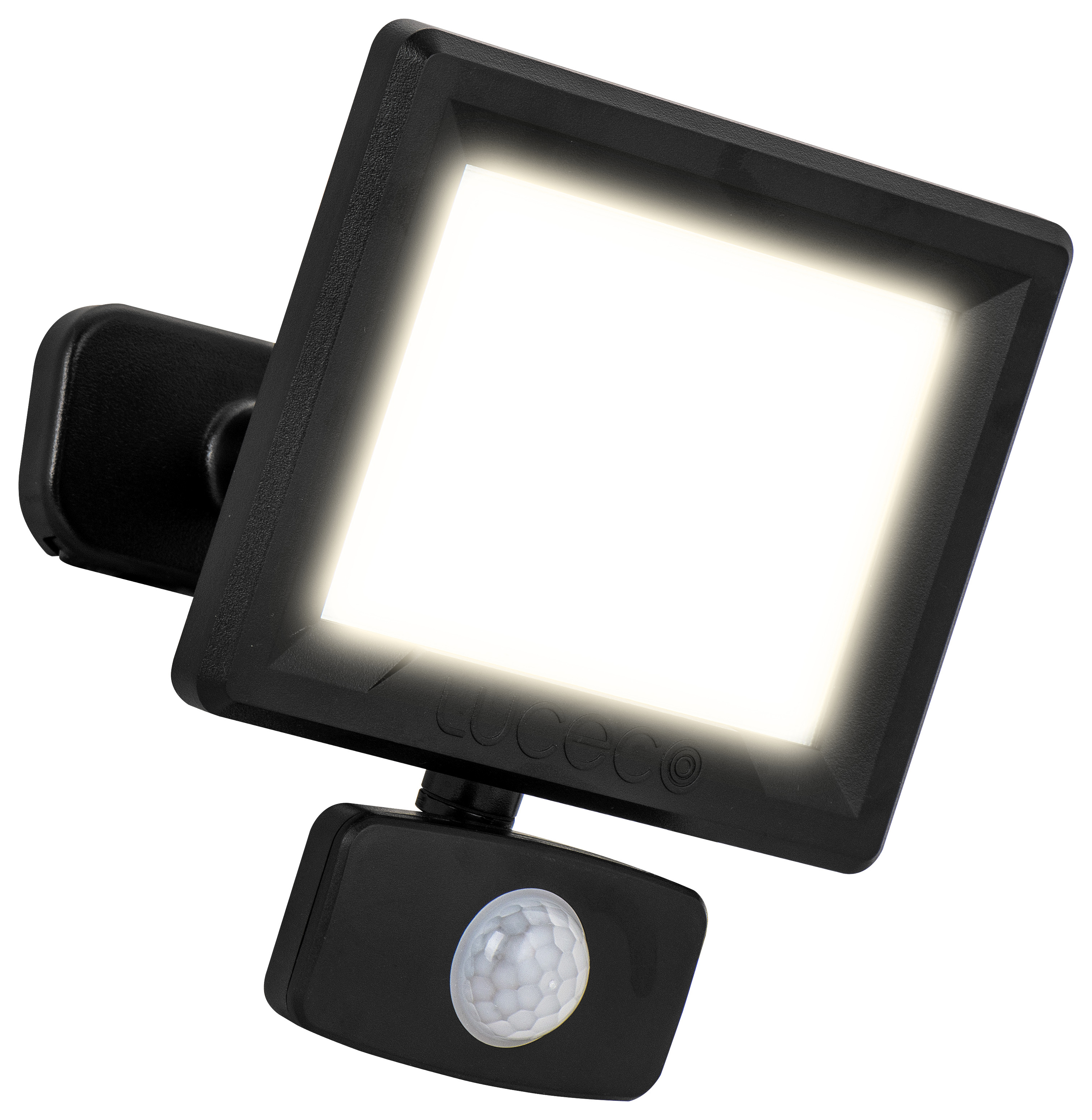 Luceco IP65 Black PIR Floodlight with Ball Joint - 20W