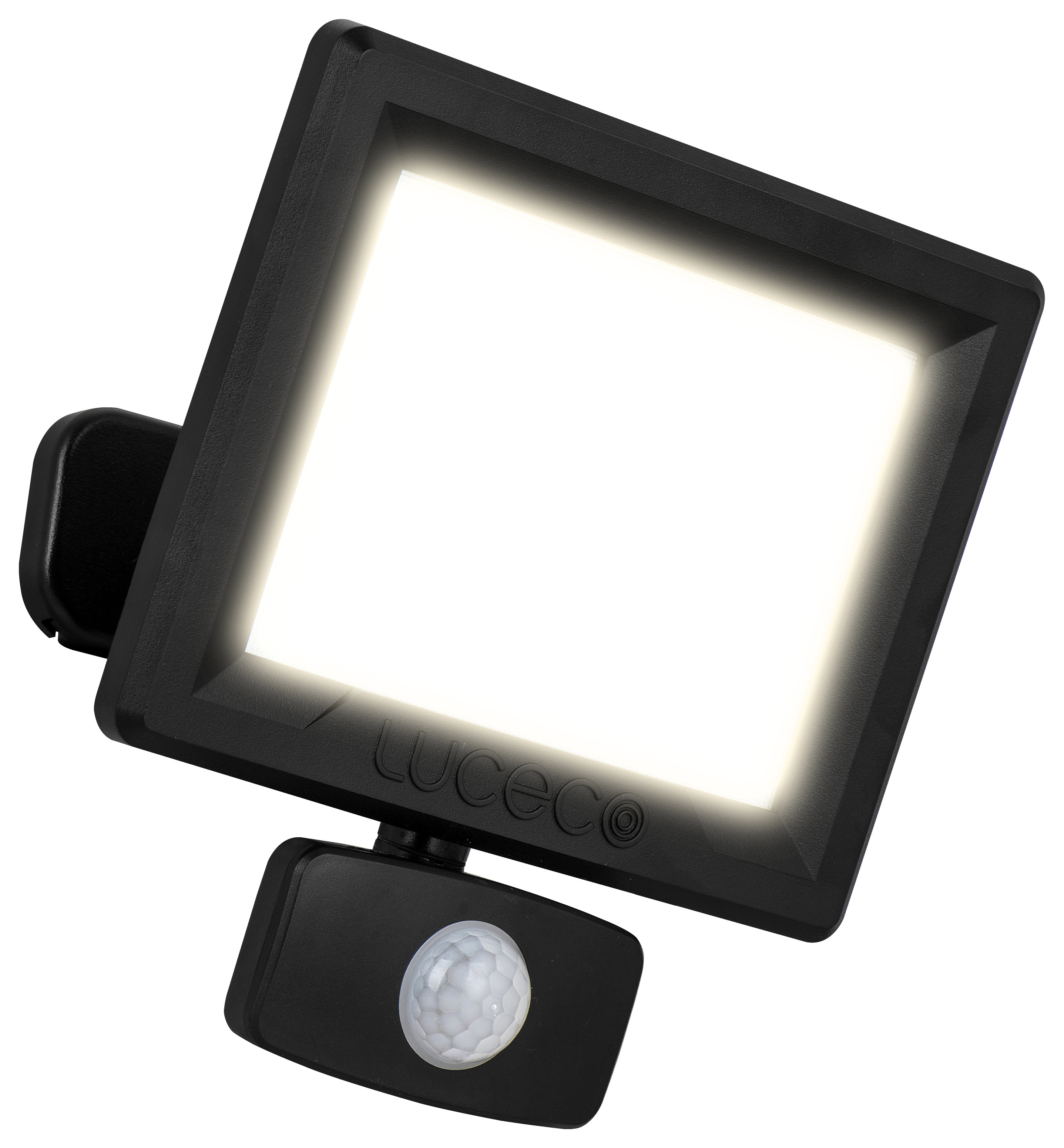 Luceco IP65 Black PIR Floodlight with Ball Joint - 30W