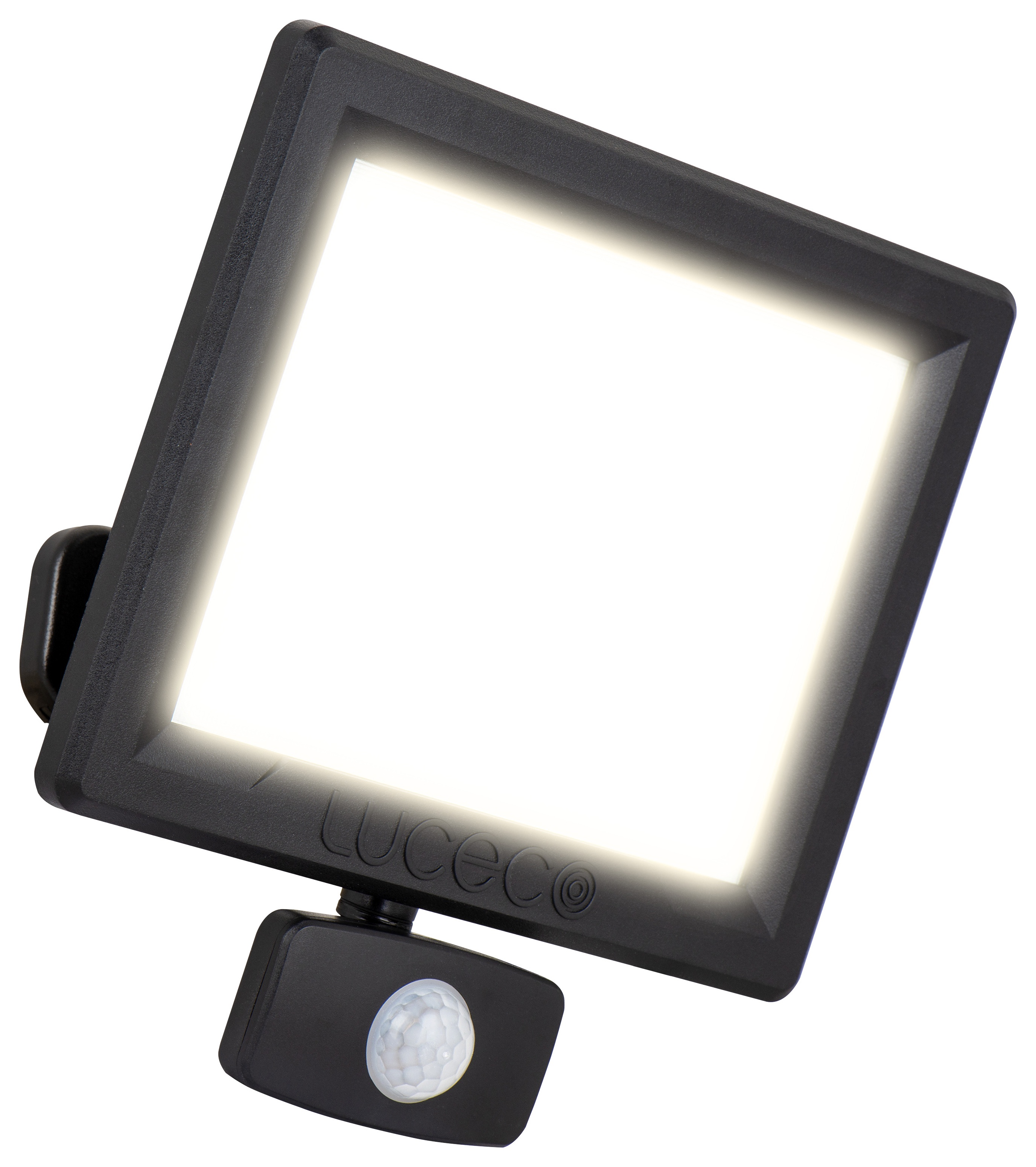 Luceco IP65 Black PIR Floodlight with Ball Joint - 50W