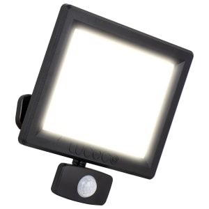Luceco IP65 Black PIR Floodlight with Ball Joint - 50W