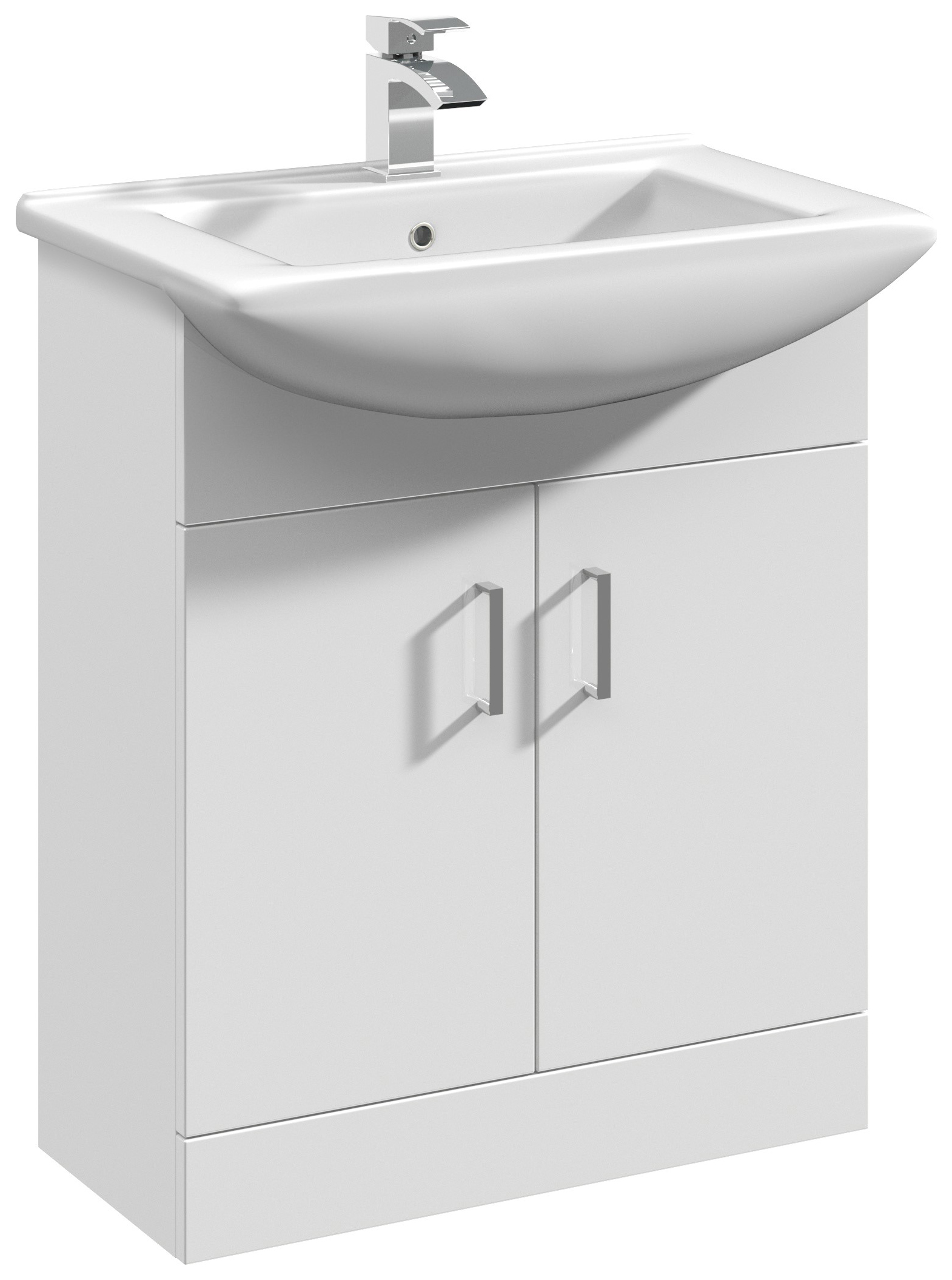 Nuie Mayford White Gloss Vanity Unit & Square Basin - 827 x 665mm