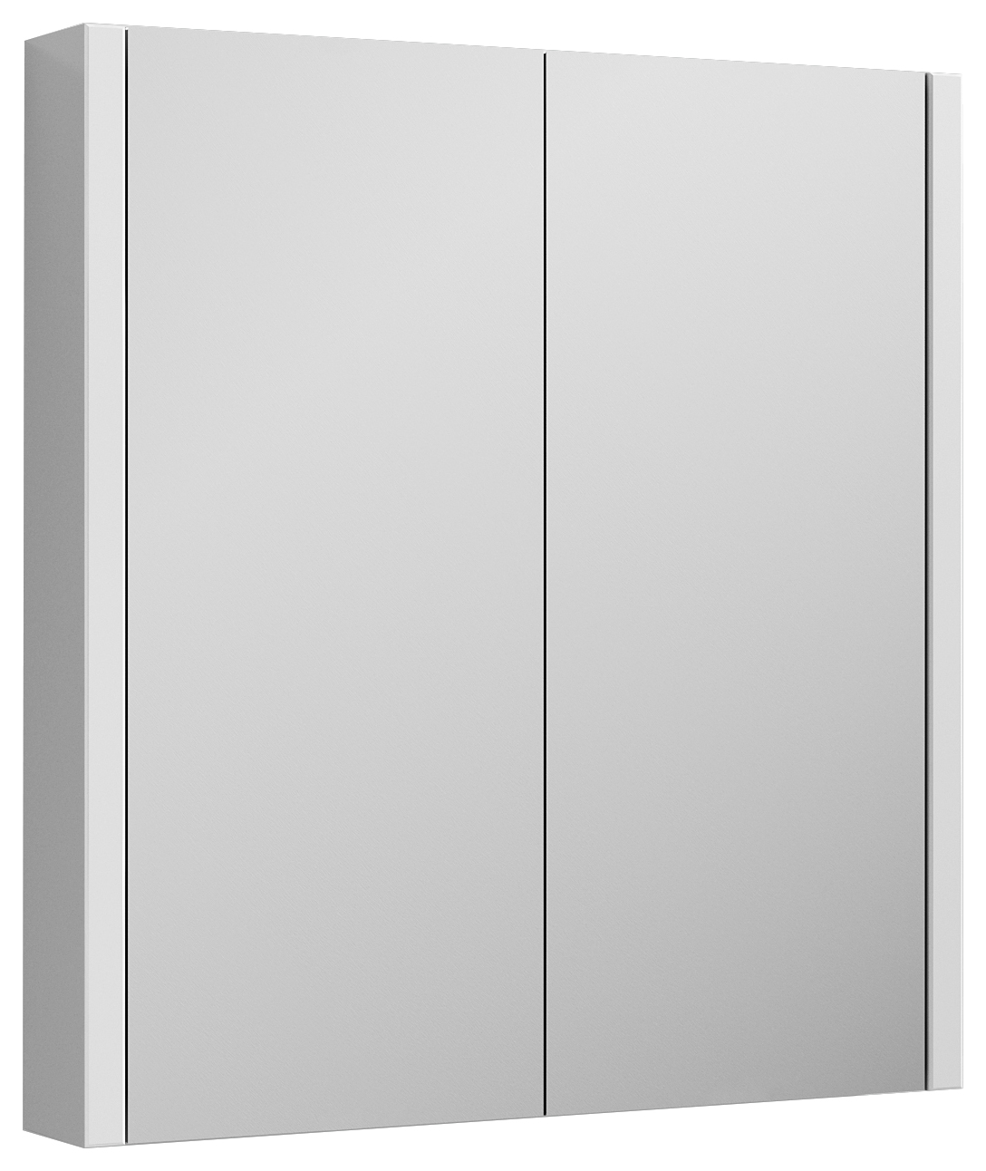 Nuie Parade Gloss White Double Door Mirrored Cabinet - 650 x 617mm