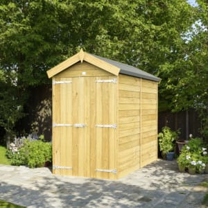 DIY Sheds Apex Shiplap Pressure Treated Double Door Windowless Shed - 4 x 6ft