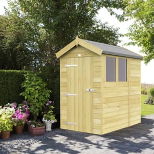 DIY Sheds Apex Shiplap Pressure Treated Shed - 4 x 7ft