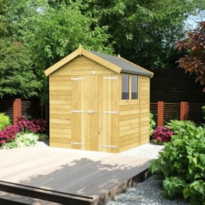 DIY Sheds Apex Shiplap Pressure Treated Double Door Shed - 6 x 6ft