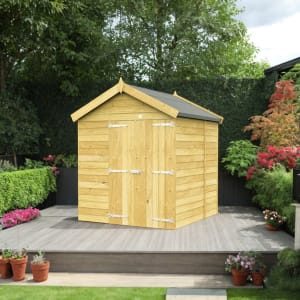 DIY Sheds Apex Shiplap Pressure Treated Double Door Windowless Shed - 6 x 6ft
