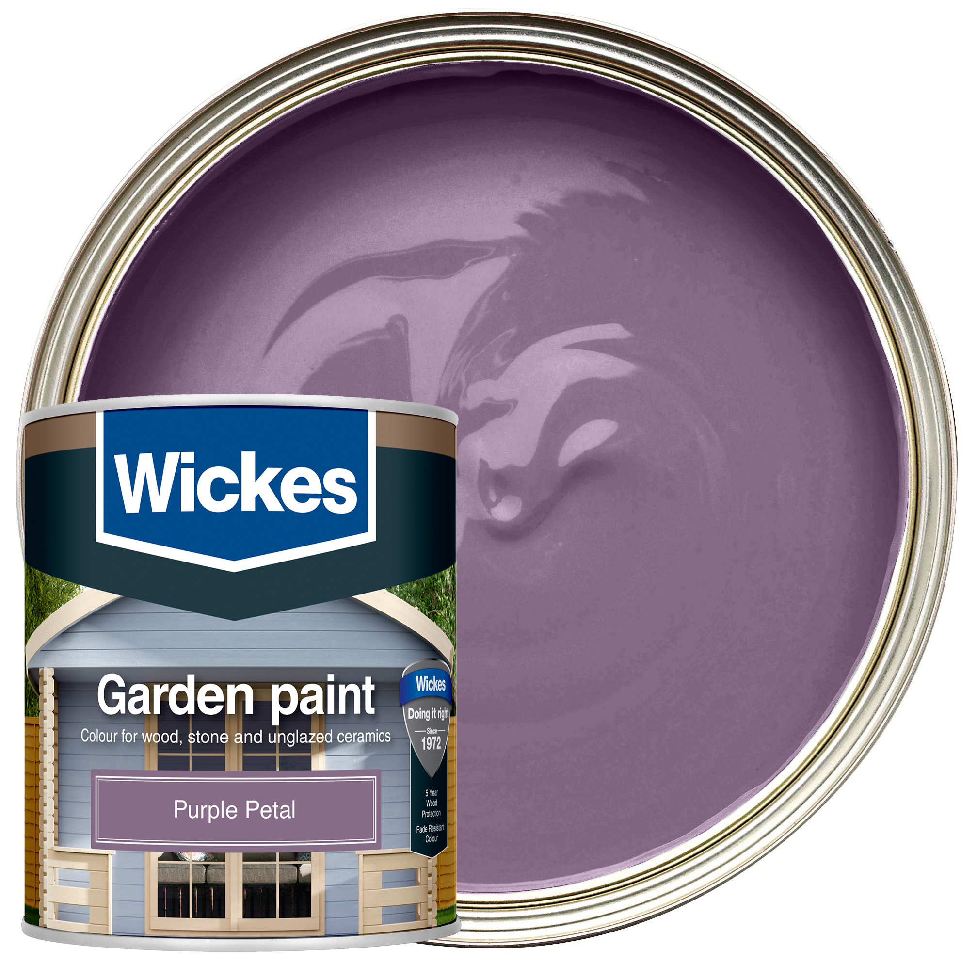 Wickes Garden Colour Matt Wood Treatment - Purple Petal - 1L
