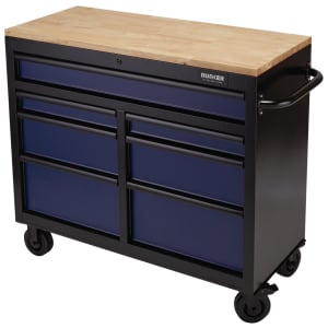 BUNKER Blue 7 Drawer Workbench Roller Tool Cabinet - 41in