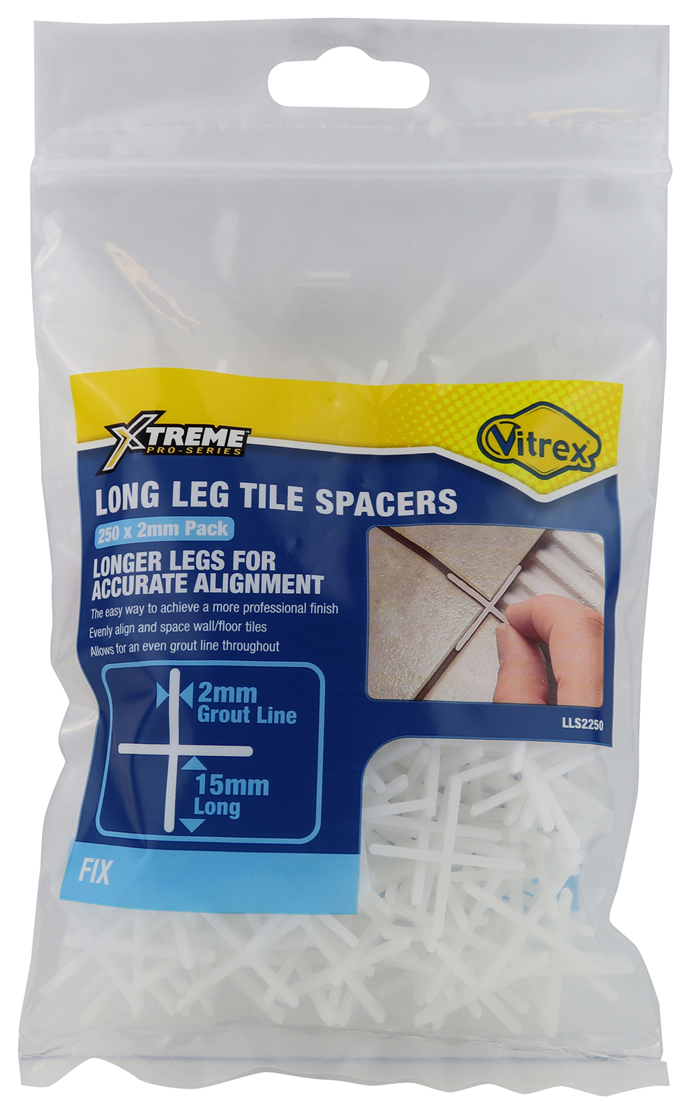 Vitrex 2mm Extreme Long Leg Spacers - Pack of 250