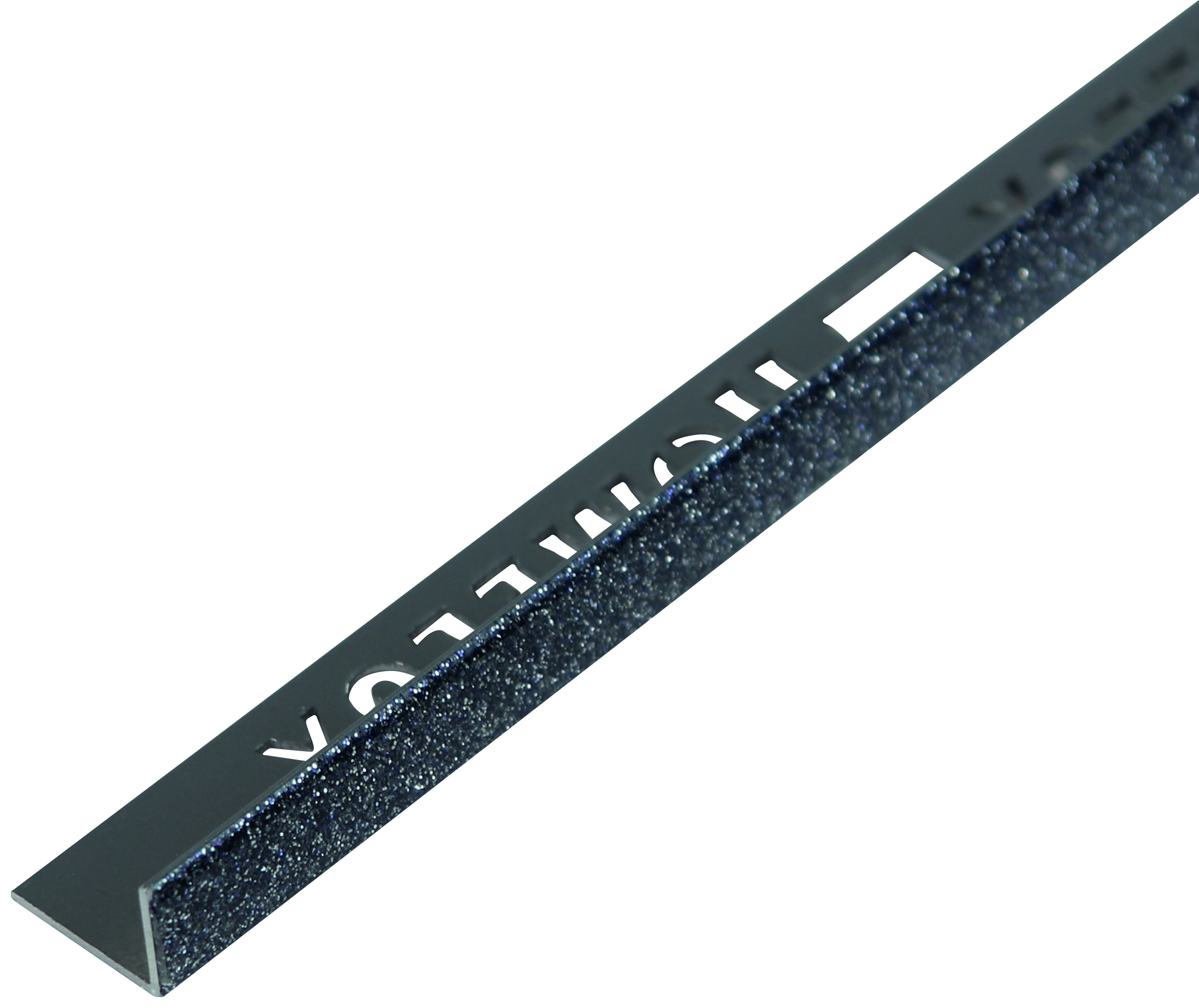 Homelux 10mm Grey Glitter Metal Straight Edge Tile Trim - 2.5m
