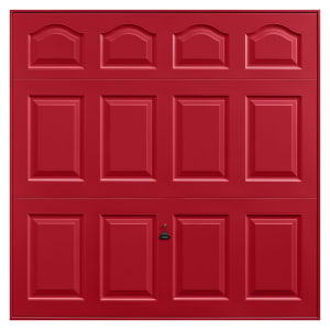 Garador Cathedral Panelled Framed Retractable Garage Door - Ruby Red - 2134mm