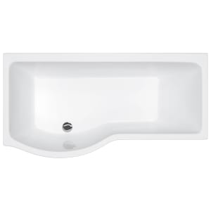 Carron Brio Single Ended No Tap Hole LH/RH Carronite Shower Bath with Shower Bath Screen and Front Bath Panel - 1650 x 850mm