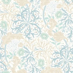 Hoopla Seaweed Garden Soft Blue Matt Wallpaper - 10m