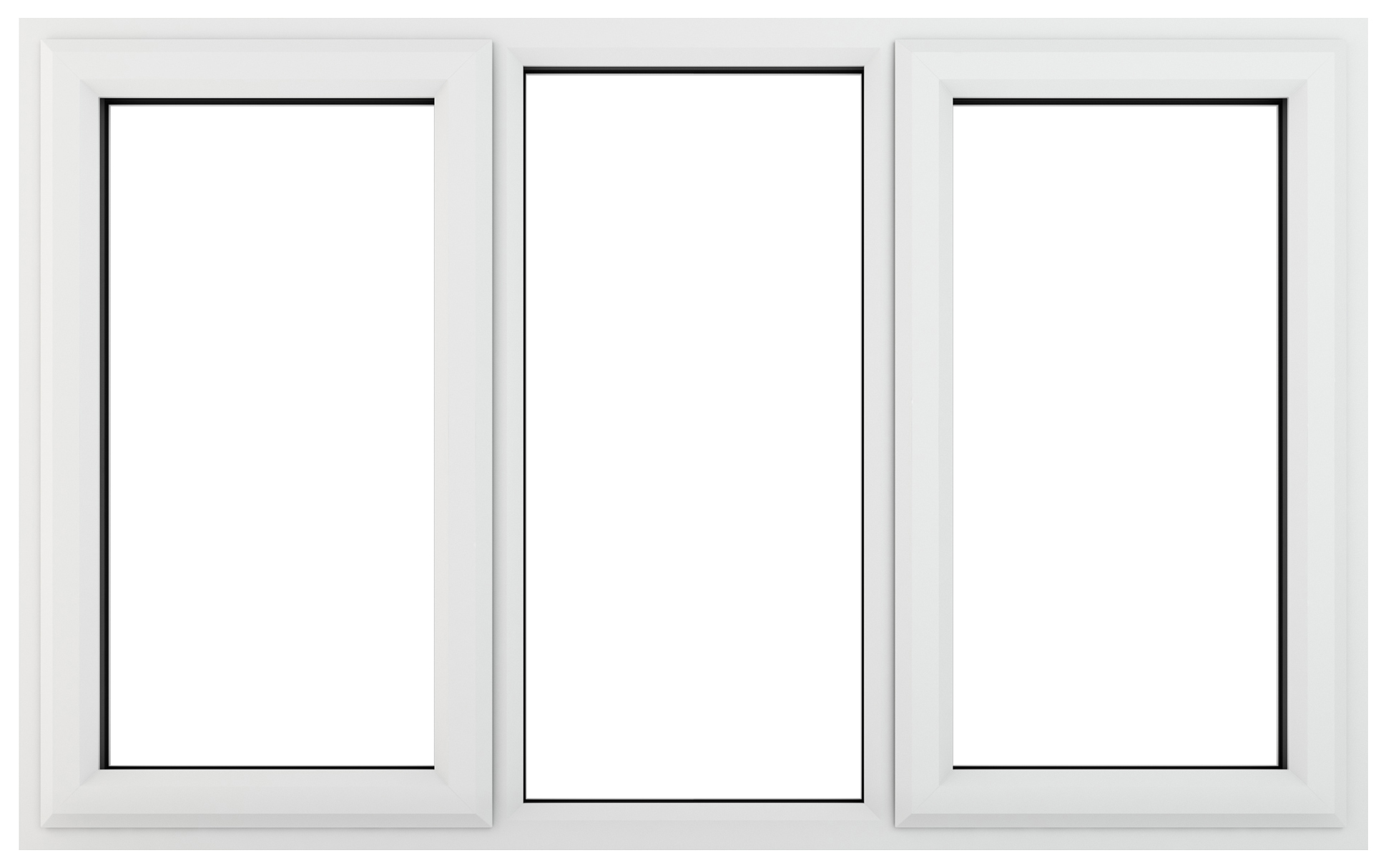 Crystal uPVC White Left & Right Hung Clear Double Glazed Fixed Centre Window - 1770 x 1115mm