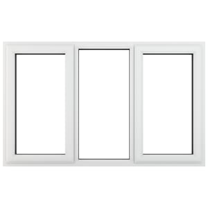 Crystal uPVC White Left & Right Hung Clear Double Glazed Fixed Centre Window - 1770 x 1040mm
