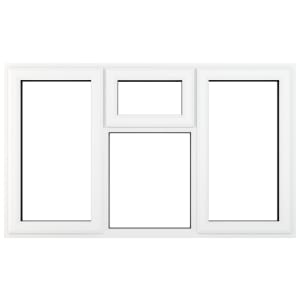 Crystal uPVC White Left & Right Hung Clear Double Glazed Fixed Light Centre Window - 1770 x 965mm