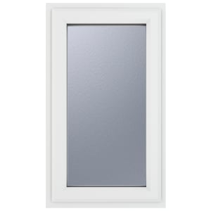 Crystal uPVC White Right Hung Obscure Double Glazed Window - 610 x 1040mm