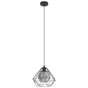 Eglo Vernham 1-Light Geometric Steel Hanging Pendant Light - Black