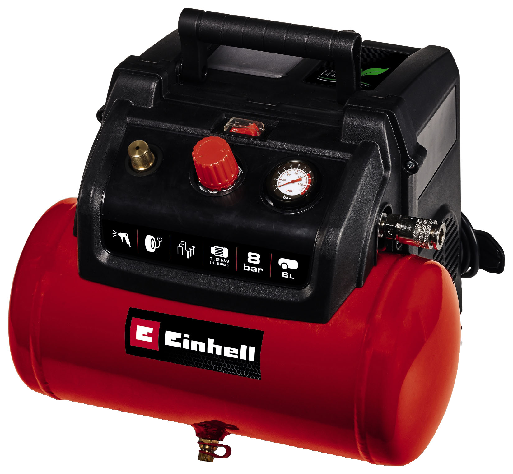 Einhell 1.6HP 6L 8 Bar Corded Oil Free Air Compressor