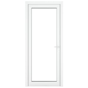 Crystal uPVC White Left Hand Inwards Clear Double Glazed Full Glass Single Door - 840 x 2090mm