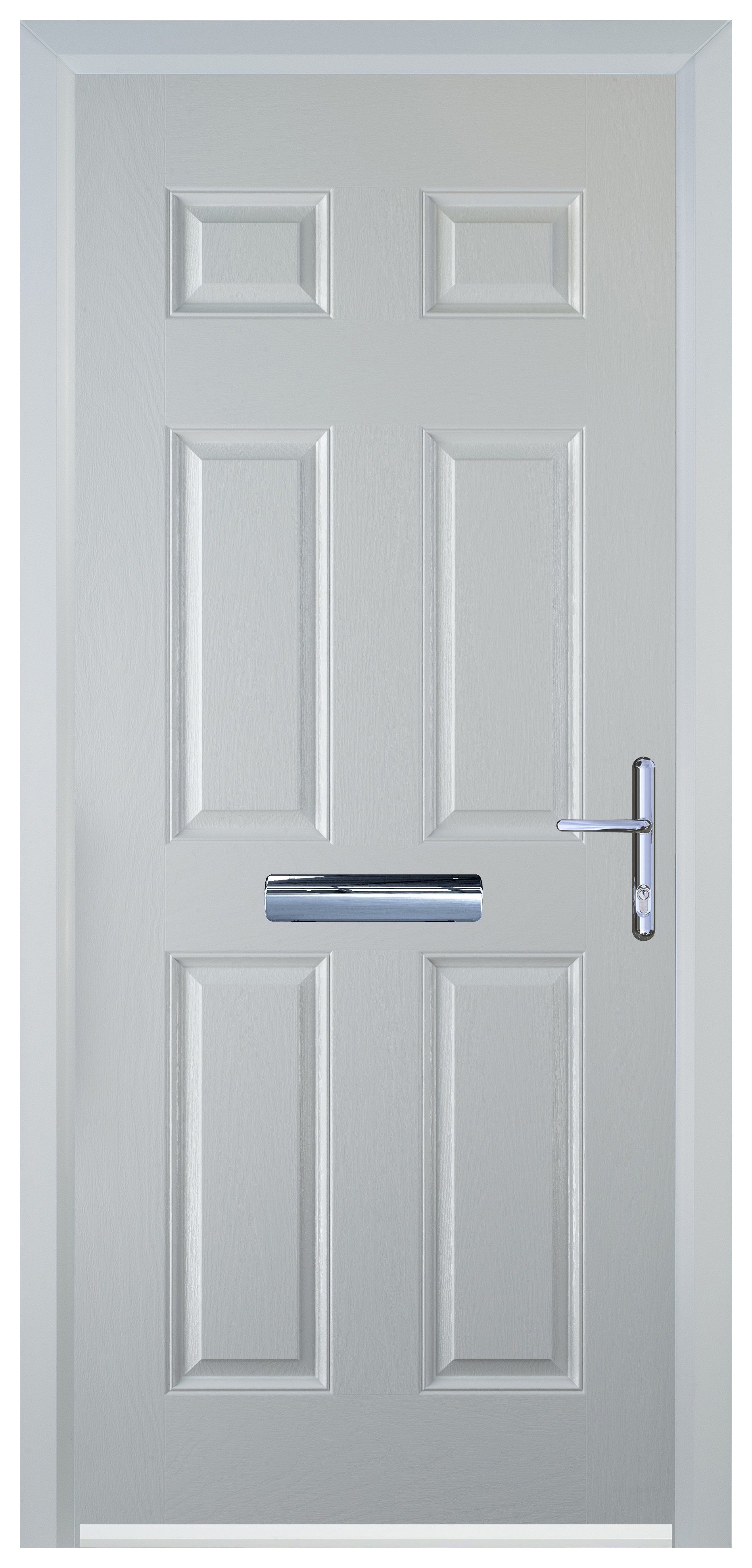 Door-Stop 6 Panel White Left Hand Composite Door - 2100mm